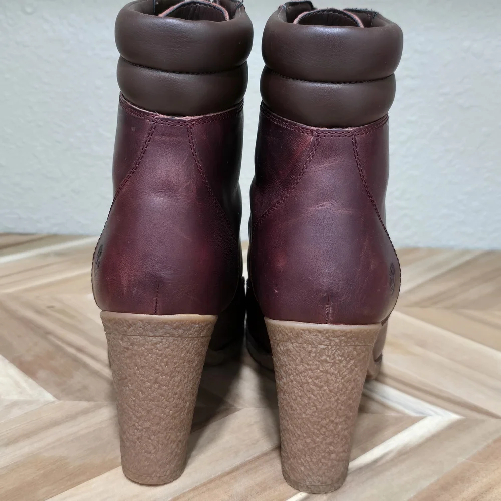 Timberland Women's Burgundy Tillston Leather Boots - Picture 3 of 8